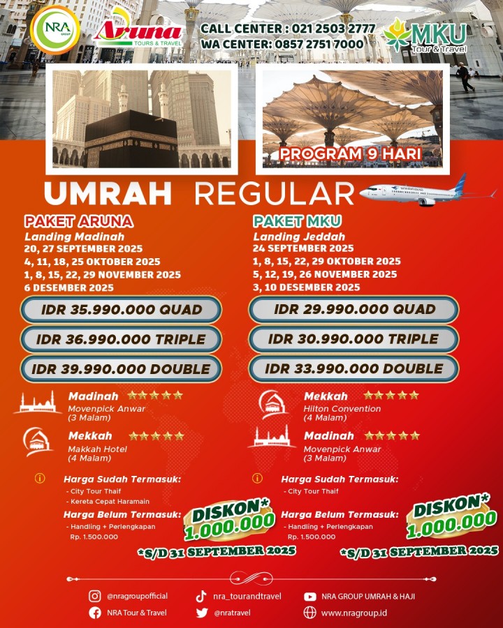 Umroh Reguler 9Hari