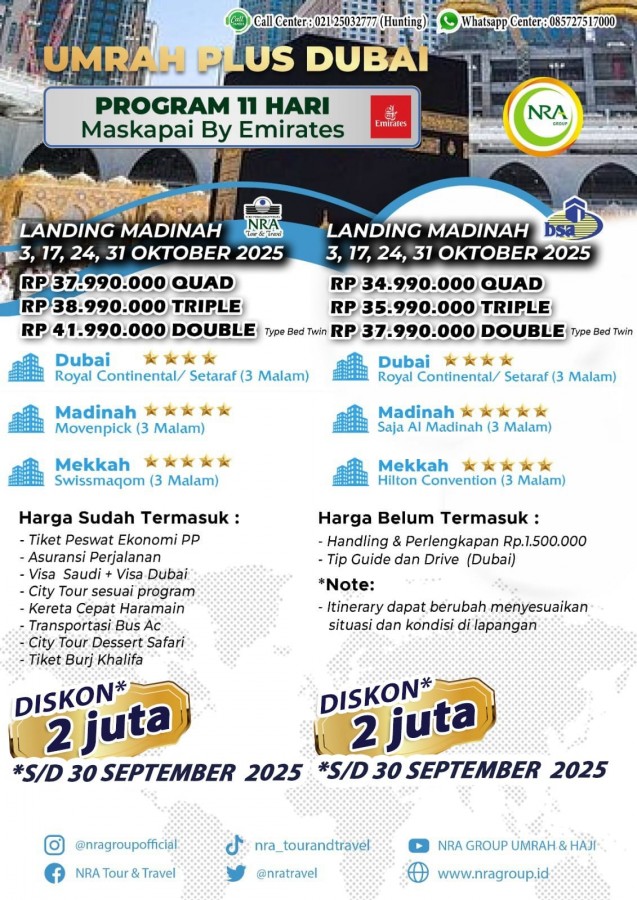 Umroh Plus Dubai 11 Hari